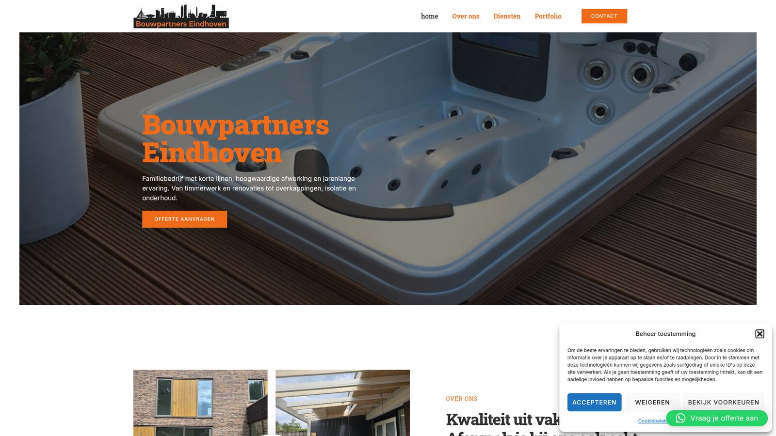 Website van Bouwpartners Eindhoven